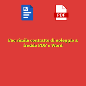 Fac simile contratto di noleggio a freddo PDF e Word