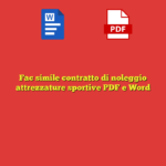Fac simile contratto di noleggio attrezzature sportive PDF e Word