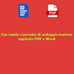 Fac simile contratto di noleggio trattore agricolo PDF e Word