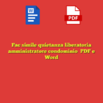 Fac simile quietanza liberatoria amministratore condominio​ PDF e Word