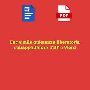 Fac simile quietanza liberatoria subappaltatore​ PDF e Word