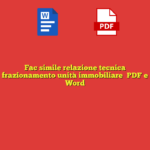 Fac simile relazione tecnica frazionamento unità immobiliare​ PDF e Word