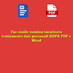 Fac simile nomina incaricato trattamento dati personali GDPR PDF e Word