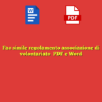 Fac simile regolamento associazione di volontariato​ PDF e Word