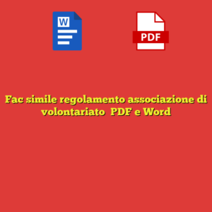 Fac simile regolamento associazione di volontariato​ PDF e Word