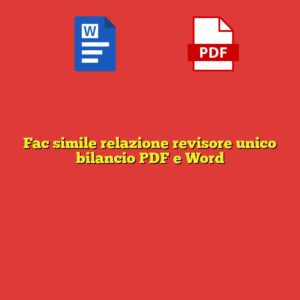 Fac simile relazione revisore unico bilancio PDF e Word