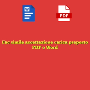 Fac simile accettazione carica preposto PDF e Word