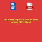 Fac simile registro volontari terzo settore PDF e Word