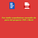 Fac simile segnalazione anomalie da parte del preposto​ PDF e Word