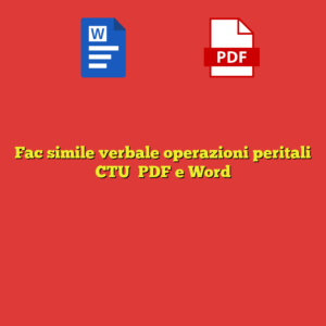 Fac simile verbale operazioni peritali CTU​ PDF e Word