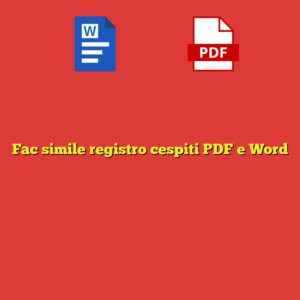 Fac simile registro cespiti PDF e Word