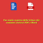 Fac simile registro delle letture dei contatori elettrici PDF e Word